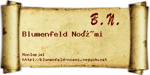 Blumenfeld Noémi névjegykártya