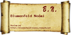 Blumenfeld Noémi névjegykártya